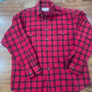 Filson Men's  Shirt XL Red Black Plaid Alaskan Guide Button Down Flannel